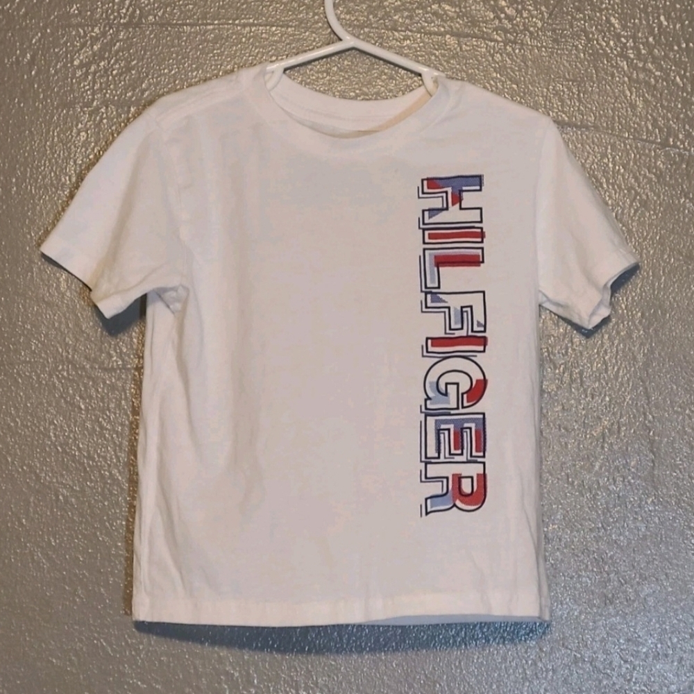 Tommy Hilfiger Stylish Casual White Short Sleeve Tee Kids Unisex Size 4 EUC - Picture 9 of 9